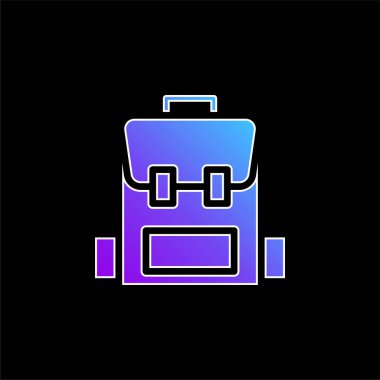 Sırt çantası mavi gradyan vektör simgesi