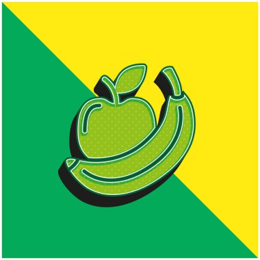Apple Green ve sarı modern 3d vektör simgesi logosu