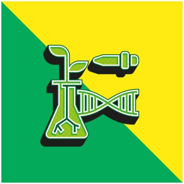 Biotechnology Green and yellow modern 3d vector icon logo clipart