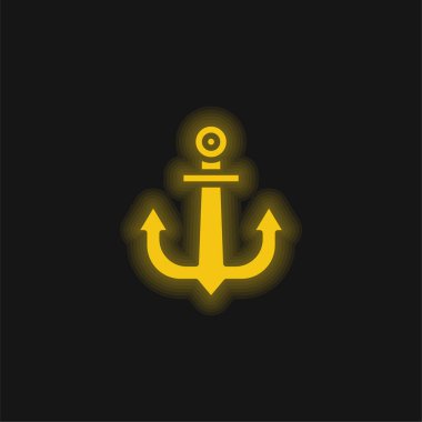 Çapa sarısı parlak neon simgesi