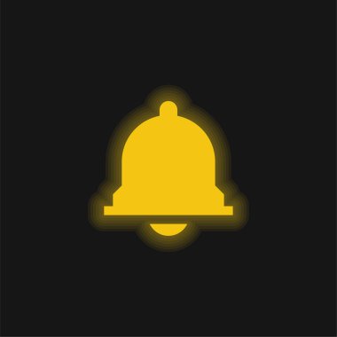 Alarm sarı parlayan neon simgesi