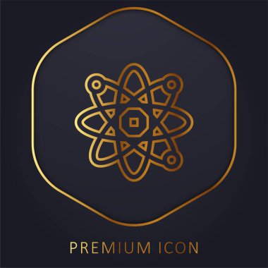 Atom altın çizgisi prim logosu veya simgesi