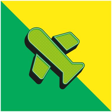 Yeşil uçak ve sarı modern 3d vektör logosu