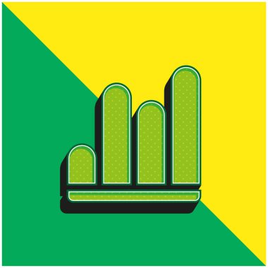 Çubuklar Yeşil ve Sarı Modern 3D vektör simgesi logosu