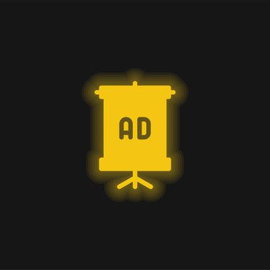 Sarı parlayan neon ikon reklamı