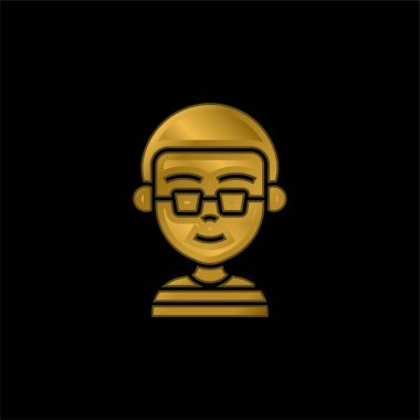 Erkek altın kaplama metalik simge veya logo vektörü