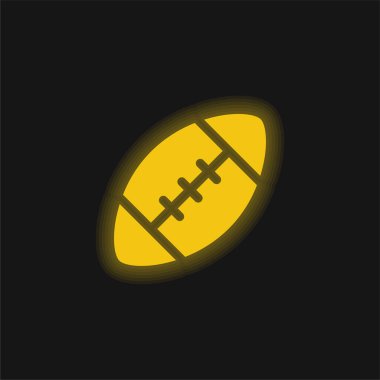 Amerikan Futbolu sarı parlak neon ikonu