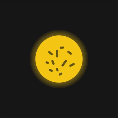Bacterias Görünümü Sarı parlak neon simgesi