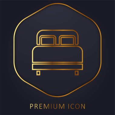 Yatak altın çizgisi prim logosu veya simgesi