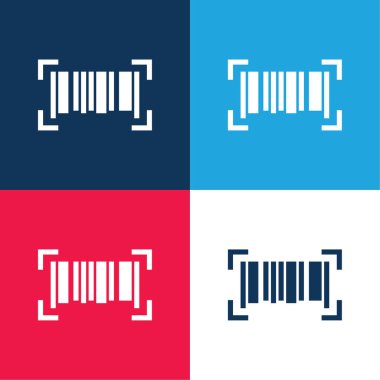 Barkod mavi ve kırmızı dört renk en küçük simge kümesi