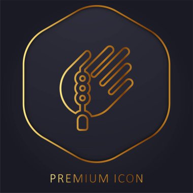 Boncuk altın çizgi prim logosu veya simgesi