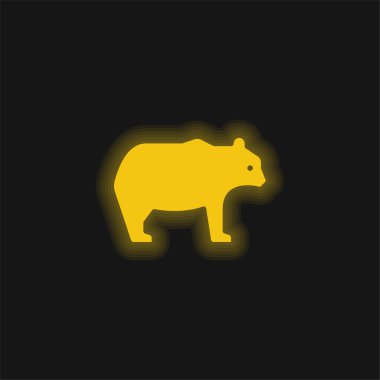 Ayı sarı parlak neon simgesi