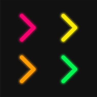 Arrow Point To Right four color glowing neon vector icon clipart