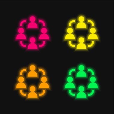Bağlantılı Pazarlama: Parlak neon vektör simgesi