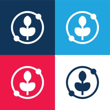 Agronomi mavi ve kırmızı dört renk minimal simgesi