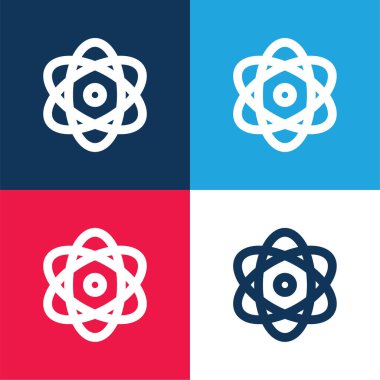Atom mavi ve kırmızı dört renk en küçük simge kümesi
