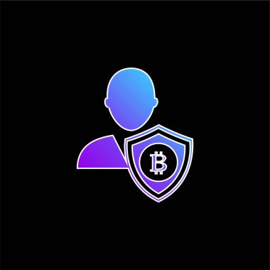 Bitcoin Kullanıcı Güvenliği Kalkan Arayüzü Mavi Gradyan vektör simgesi