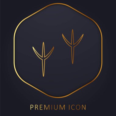 Kuş altın çizgisi premium logosu veya simgesi