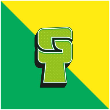 Siyah Güç Yeşil ve Sarı Modern 3D vektör simgesi logosu