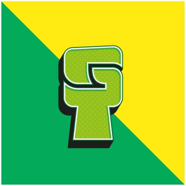 Black Power Green and yellow modern 3d vector icon logo clipart