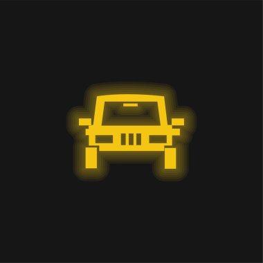 All Terrain Vehicle yellow glowing neon icon clipart