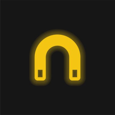 Büyük mıknatıs sarı parlak neon simgesi