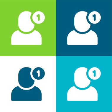 Arkadaş Düz 4 renk simgesi seti ekle