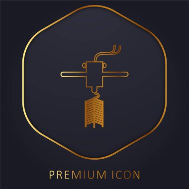 3d Yazıcı Yazdırma Altın Satır prim logosu veya simgesi