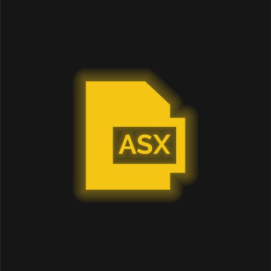 Asx yellow glowing neon icon clipart