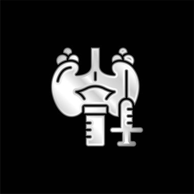 Adrenal Bez gümüş kaplama metalik simge