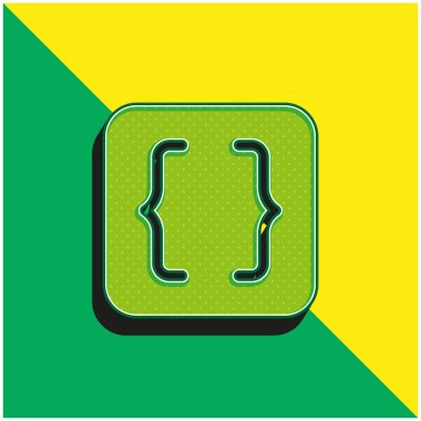 Brackets Green and yellow modern 3d vector icon logo clipart
