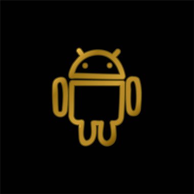 Android El Logosu Altın kaplama metalik simge veya logo vektörü