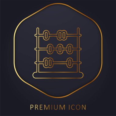 Abaküs altın çizgi prim logosu veya simgesi