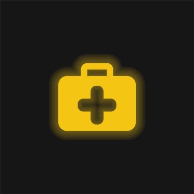 Evrak çantası sarı parlak neon simgesi