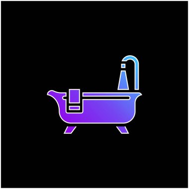 Küvet temizleme mavi gradyan vektör simgesi