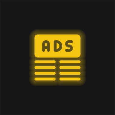 Sancak sarı parlak neon simgesi