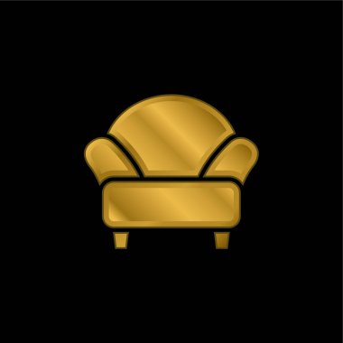Koltuk altın kaplama metalik simge veya logo vektörü