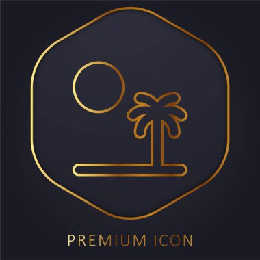 Plaj altın çizgisi logosu veya simgesi