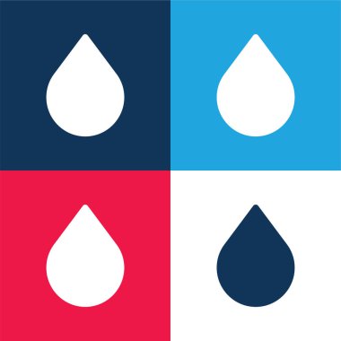 Bulanık mavi ve kırmızı dört renk minimal simge kümesi