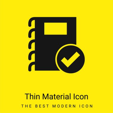 Onaylanmış Notlar Sembolü Asgari parlak sarı malzeme simgesi