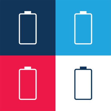 Pil mavi ve kırmızı dört renk minimal simge kümesi