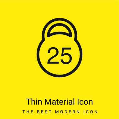 25 Kilos Weight minimal bright yellow material icon clipart