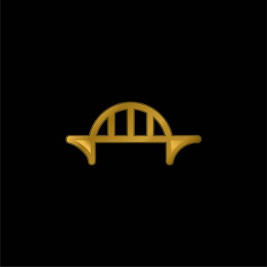 Köprü altın kaplama metalik simge veya logo vektörü