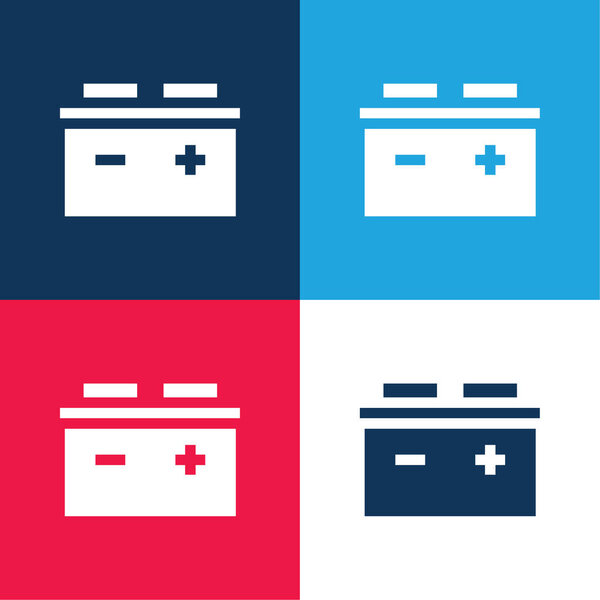 Батарея синий и красный четыре цвета минимальный набор значков