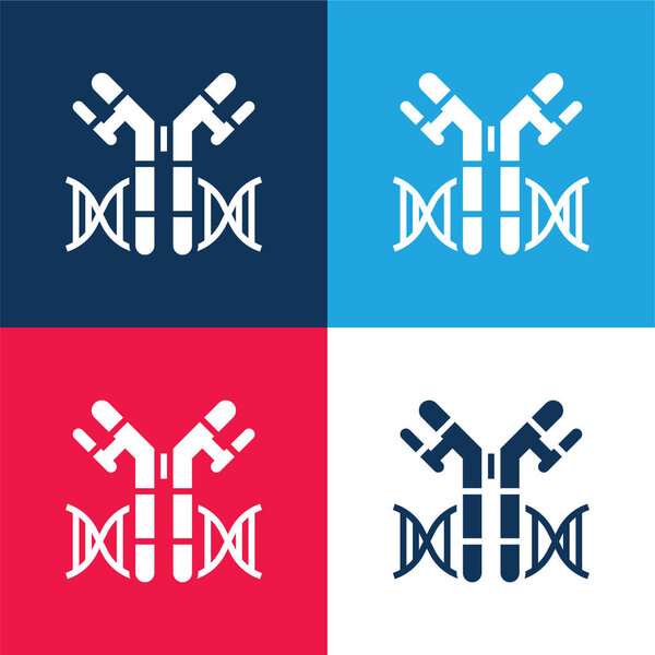 Antibodies blue and red four color minimal icon set