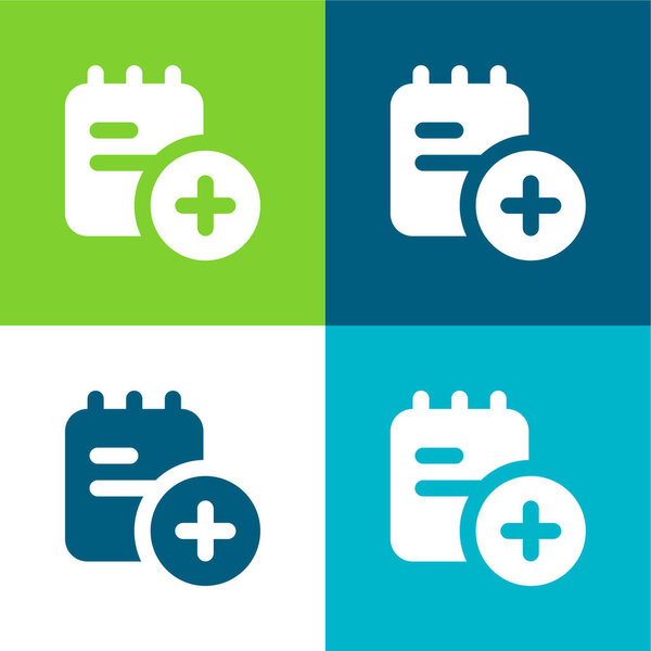 Добавить плоские четыре цвета минимальный набор значков