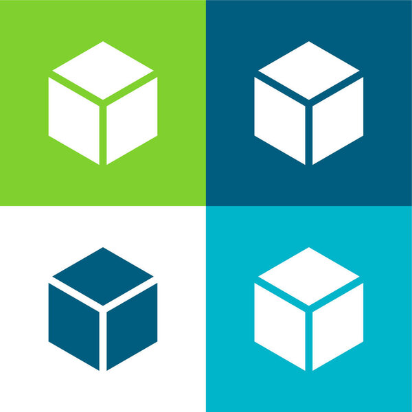 Трехмерная плоская четырехцветная минимальная иконка