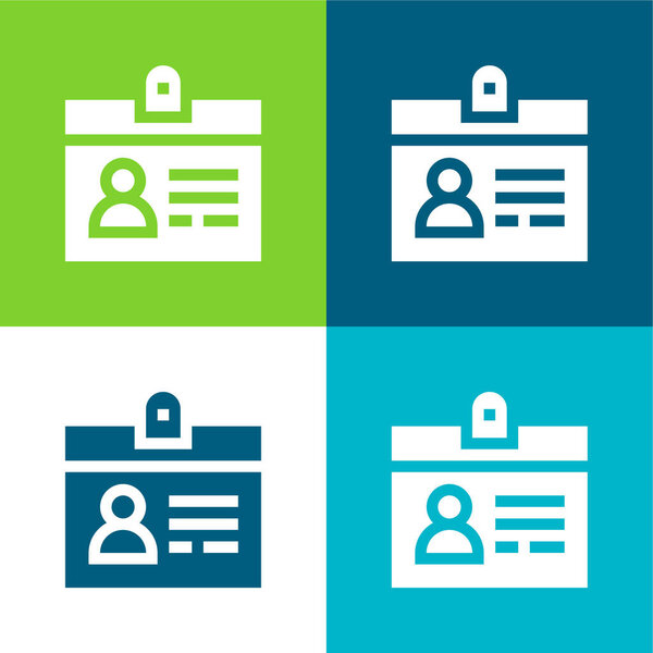 Accreditation Flat four color minimal icon set