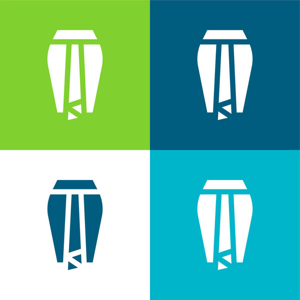 Batik Skirt Flat four color minimal icon set