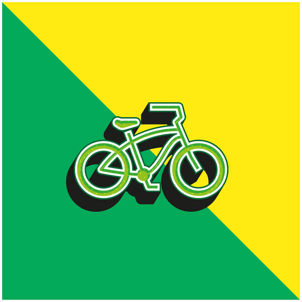 Bicycle Green and yellow modern 3d vector icon logo
